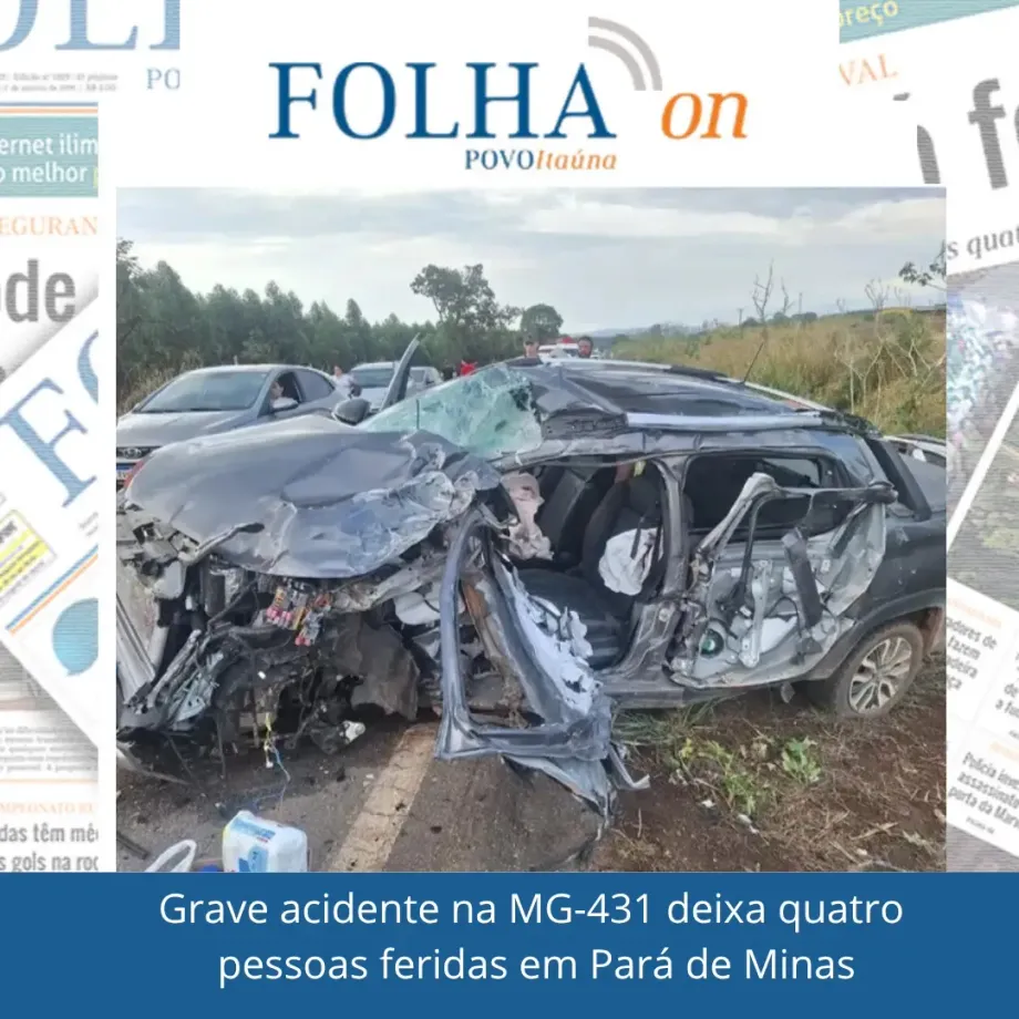 Acidente com 3 veículos deixa 4 feridos na MG-431