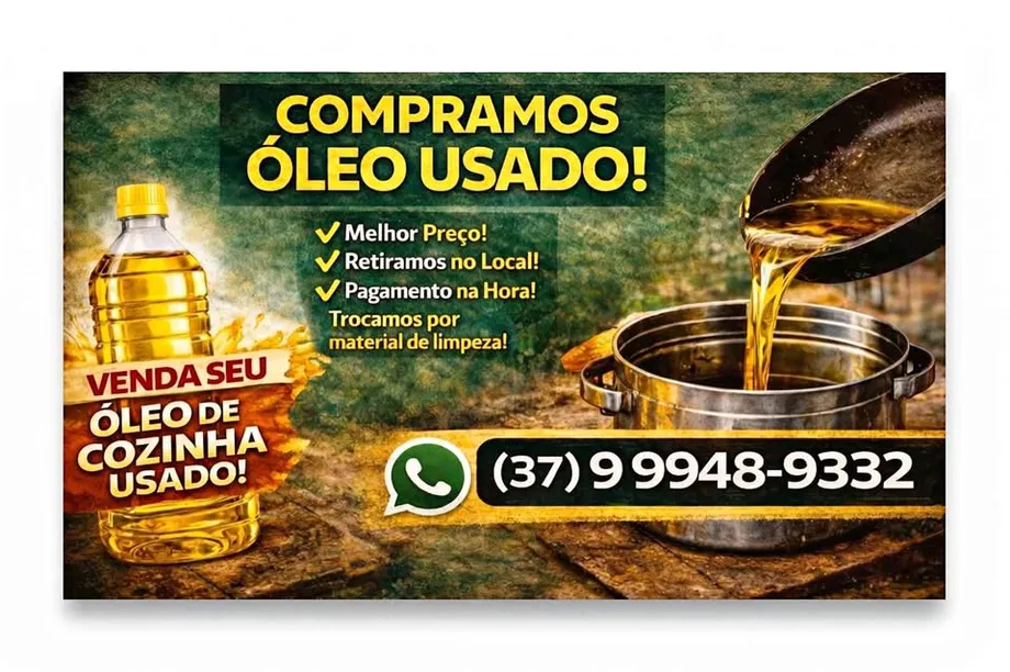 Compra de óleo de cozinha usado em Itaúna
