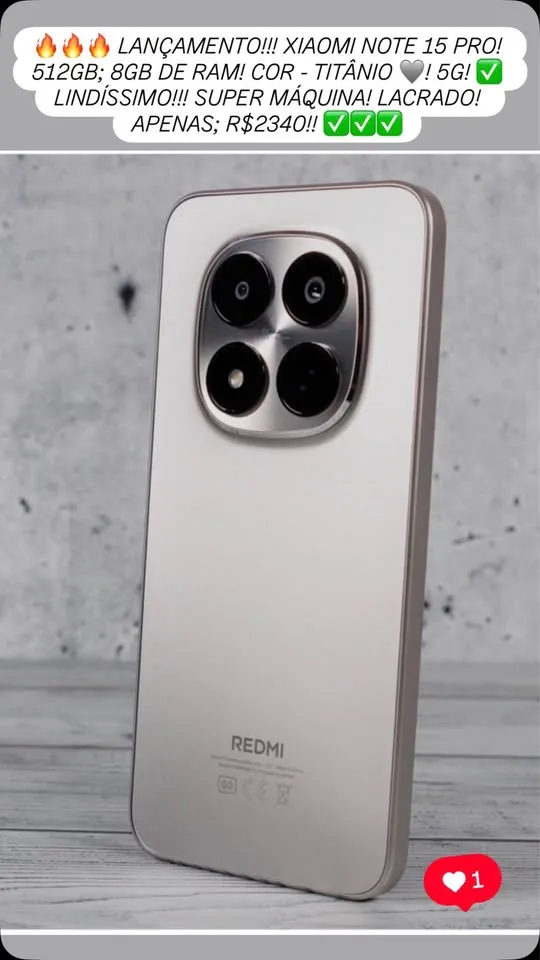Xiaomi Note 15 Pro 512GB novo e lacrado
