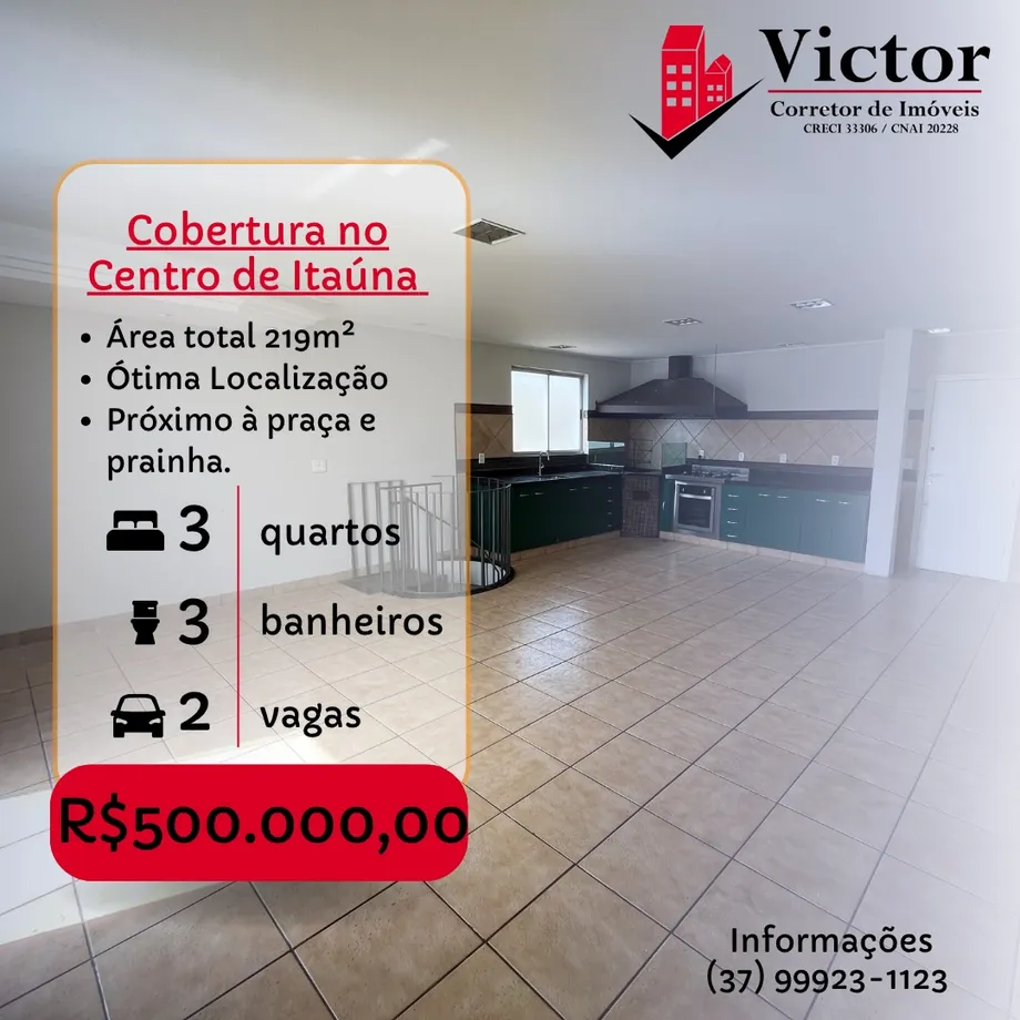 Cobertura 3 quartos à venda no Centro