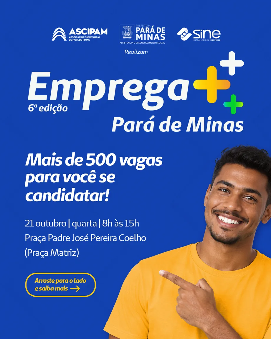 Emprega+: 500 vagas de emprego, 21 de outubro
