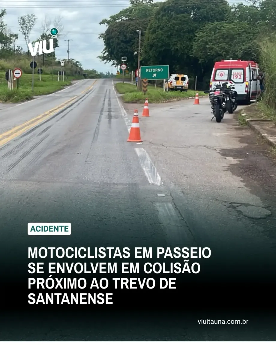 Motociclistas em colisão na MG-050, próximo a Santanense