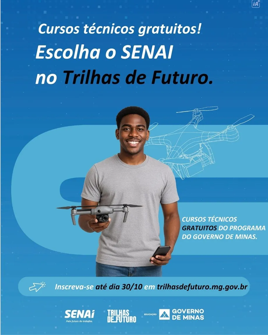 Cursos técnicos gratuitos do Trilhas de Futuro no SENAI