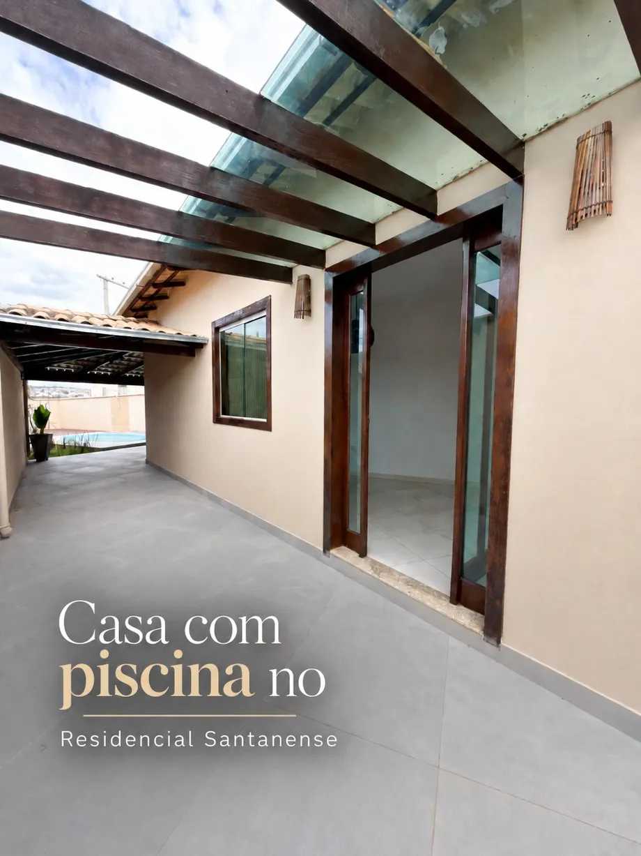 Casa com piscina no Residencial Santanense – 3 quartos