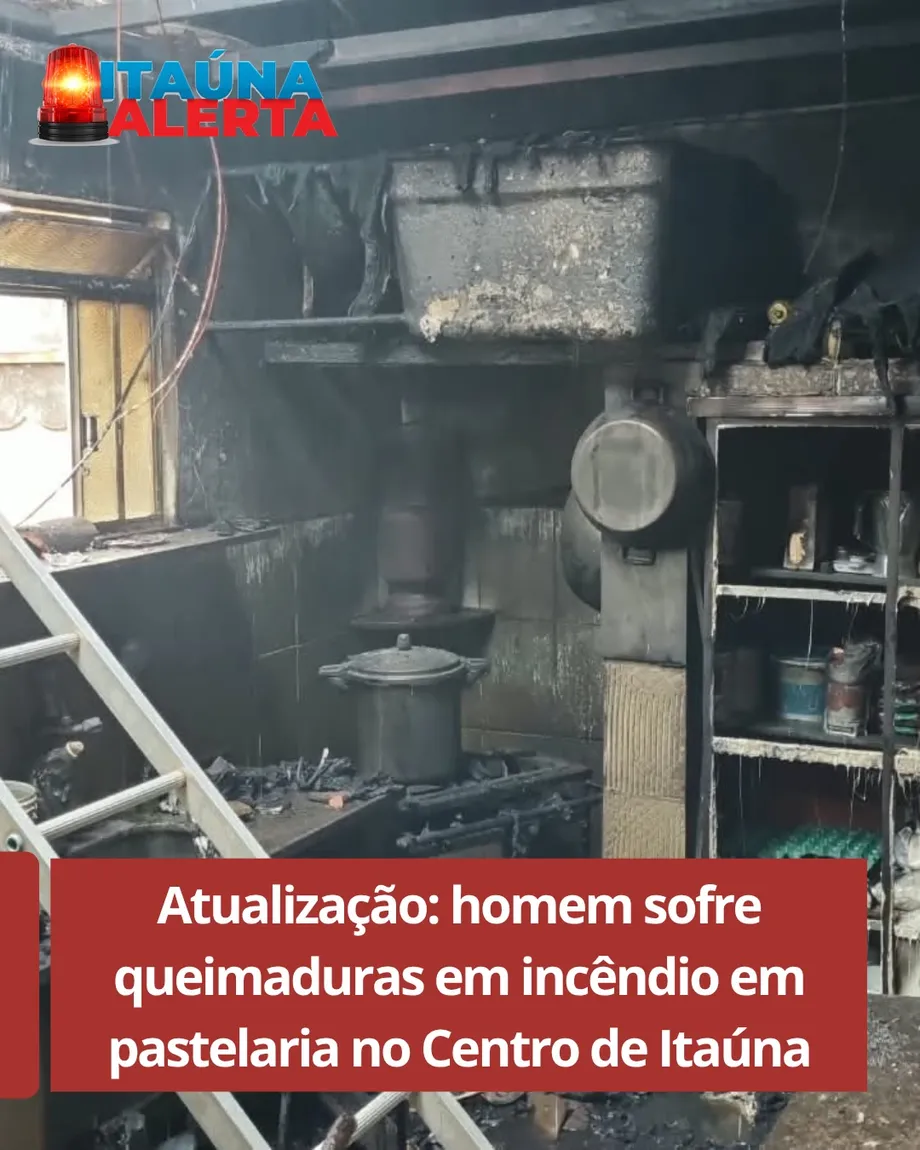 Incêndio atinge pastelaria no Centro de Itaúna e deixa um ferido
