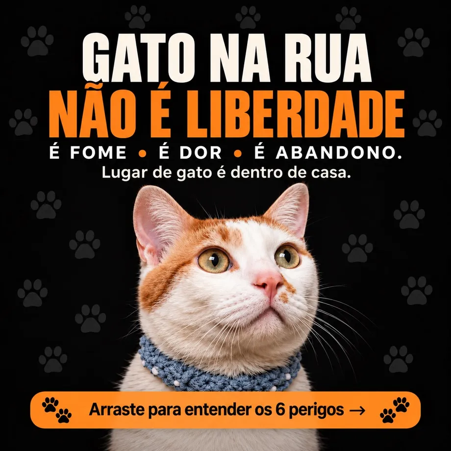 Proteja seus gatos: riscos da rua