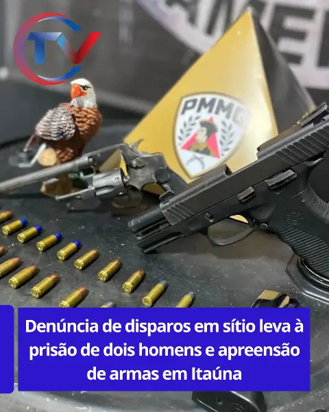 Prisão em flagrante por disparos de arma de fogo na zona rural de Itaúna
