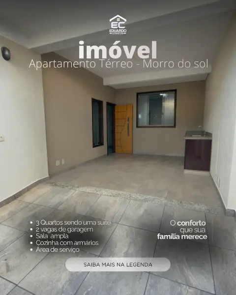 Apartamento térreo 3 quartos à venda no Morro do Sol
