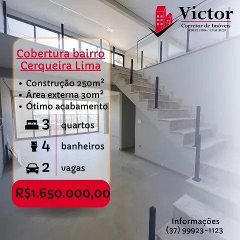 Cobertura 3 quartos à venda no Cerqueira Lima