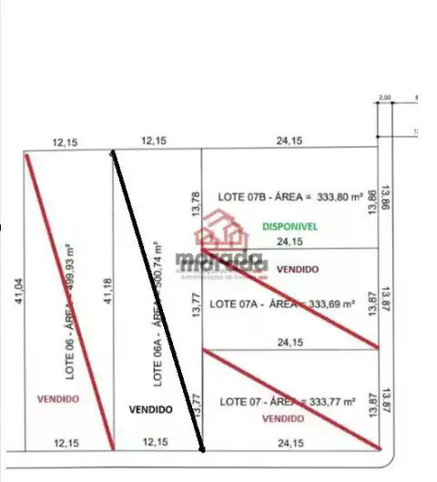 Lote de 333 m² à venda no Vale das Aroeiras