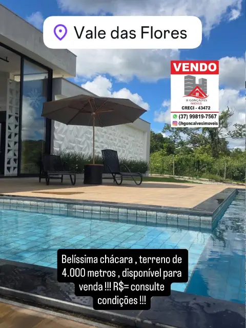 Terreno 4187 m² com casa no Condomínio Vale das Flores