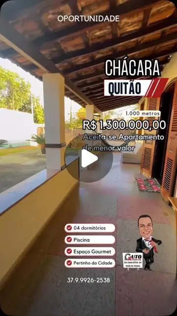 Casa com 4 quartos e piscina no Chácara do Quitão