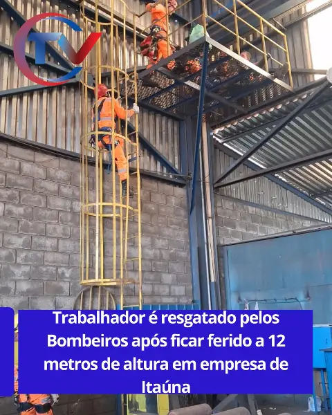 Resgate de trabalhador após acidente em manutenção elétrica