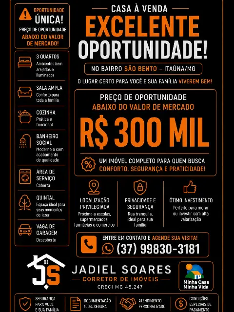 Casa 80 m² com 3 quartos no São Bento