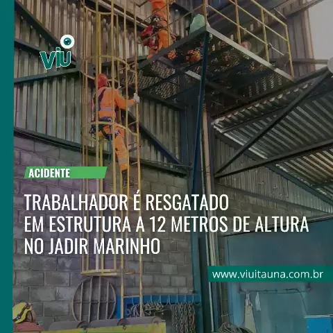 Trabalhador resgatado em altura no Jadir Marinho