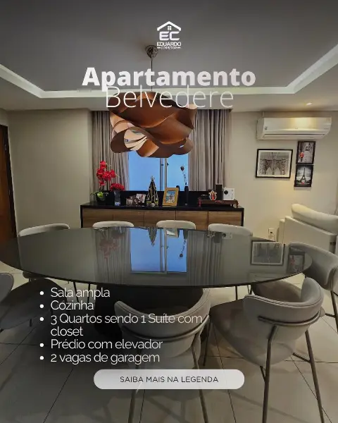 Apartamento 3 quartos no Belvedere - R$ 650.000