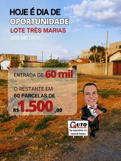 Lote 300 m² à venda no Bairro Três Marias