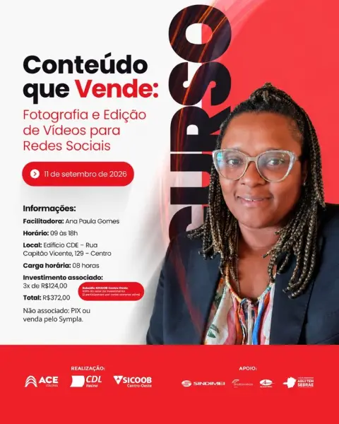 Curso de Fotografia e Edição de Vídeos para Redes Sociais