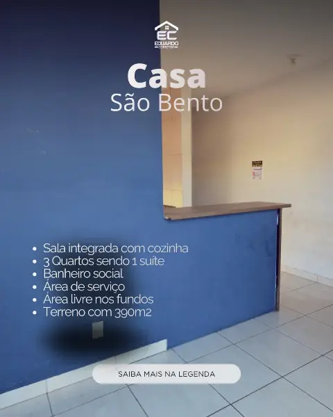 Casa 3 quartos – São Bento