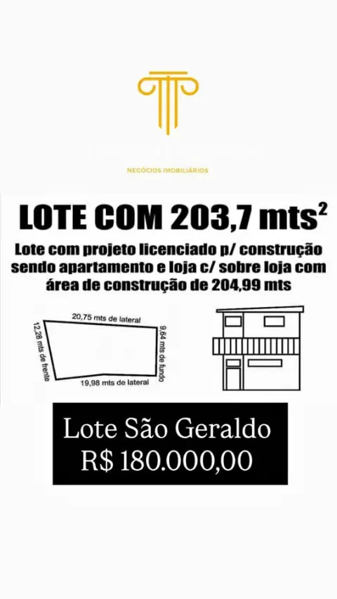 Lote à venda no São Geraldo