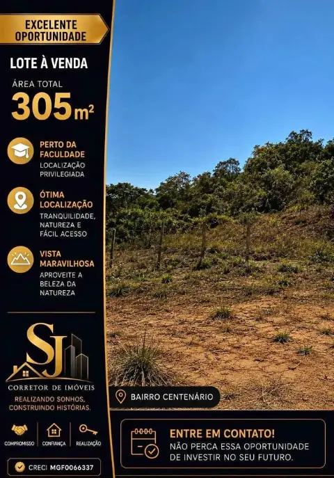Terreno de 305 m2 à venda no Centenário