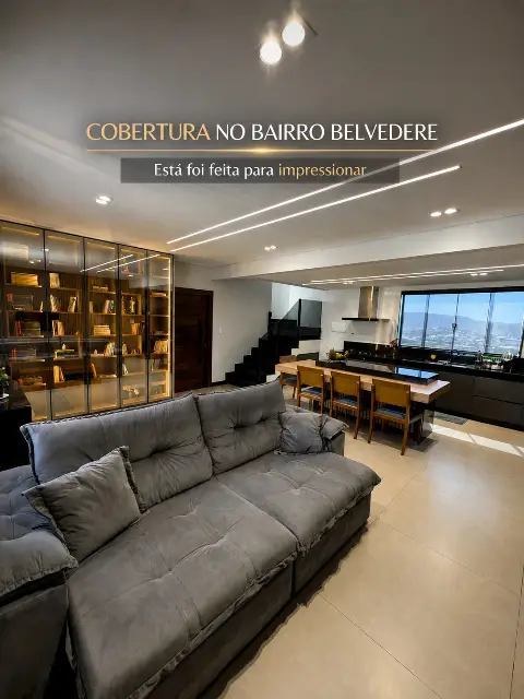 Cobertura planejada 3 quartos no Belvedere