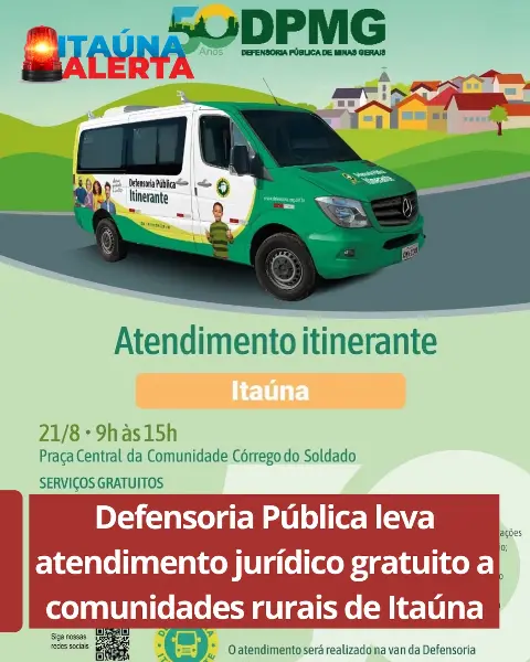Atendimento itinerante da Defensoria Pública em Itaúna