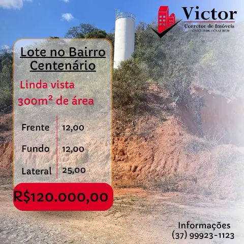 Lote de 300 m² à venda no Bairro Centenário