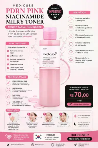 TÔNICO FACIAL ILUMINADOR COM PDRN MEDICUBE