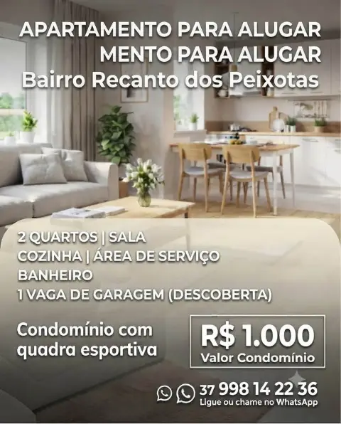 Apartamento 2 quartos para alugar no Recanto dos Peixotas