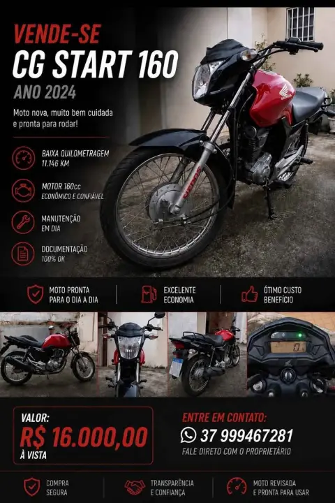 Honda CG160 Start 2024 – Pouco rodada