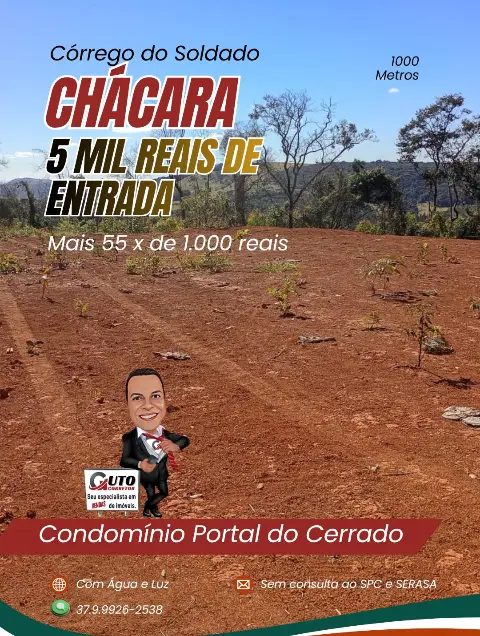 Chácara de 1.000m² no Córrego do Soldado