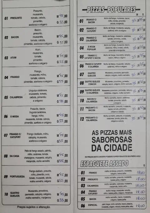 Casa da Pizza – pizzaria aberta de terça a domingo à noite