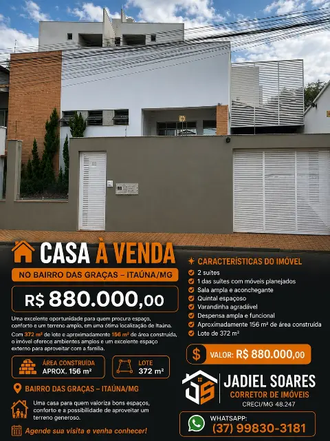 Casa 2 suítes à venda no Bairro das Graças