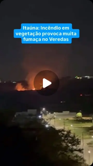 Queimada em vegetação no Bairro Veredas