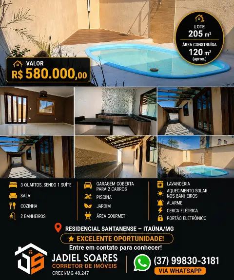 Casa 3 quartos à venda no Residencial Santanense