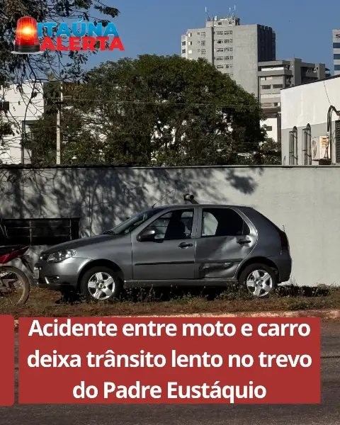 Acidente entre moto e carro no Padre Eustáquio