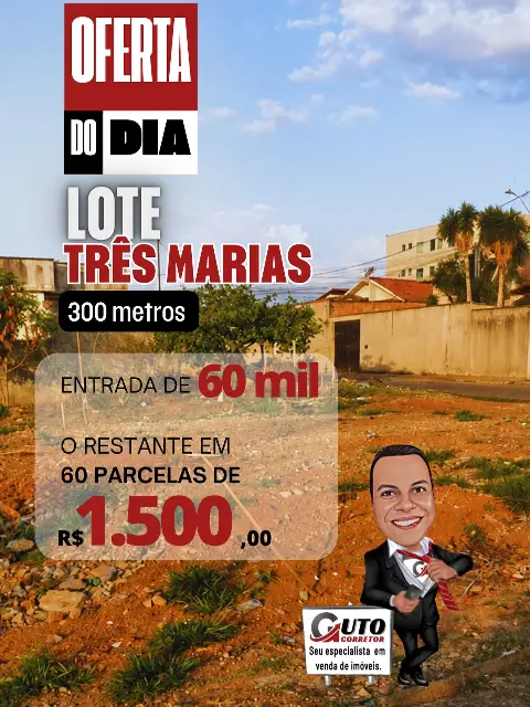 Lote plano à venda no Três Marias