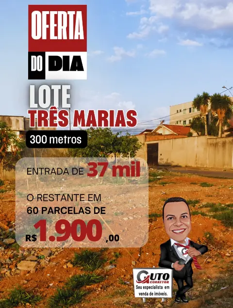 Lote plano à venda no Três Marias