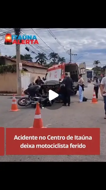 Batida entre carro e moto no Centro de Itaúna