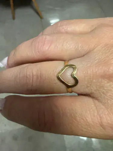 Anel de coração em ouro 18 k