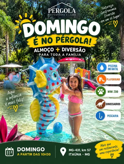 Almoço + diversão para toda a família no Pérgola – domingo