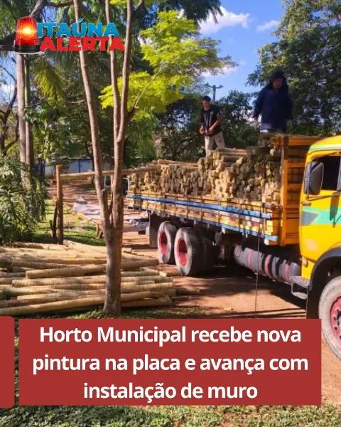 Horto Municipal ganha nova placa e início de muro
