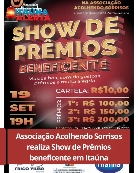 Show de Prêmios beneficente na Várzea da Olaria
