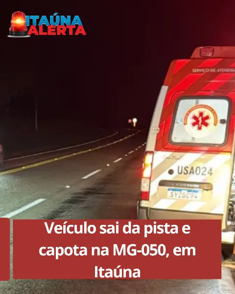 Carro capota na MG-050 e deixa duas crianças feridas