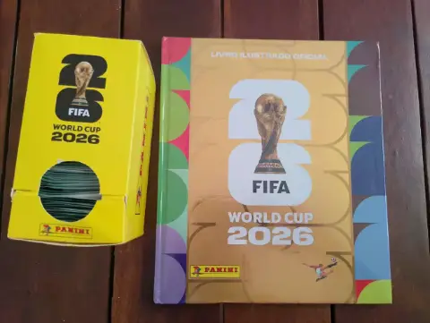 Álbum ouro da copa 2026 mais Dispenser com 100 pacotes de figurinhas