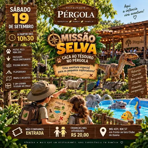 Missão Selva no Pérgola – aventura para crianças