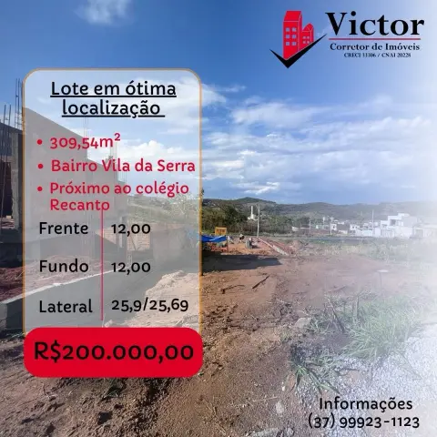 Lote 309 m² à venda no Vila da Serra