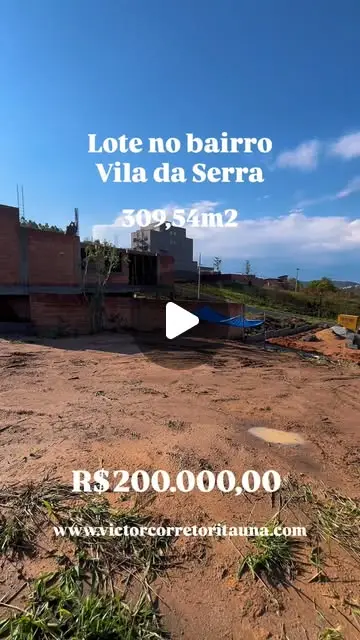 Lote 309 m² à venda no Vila da Serra