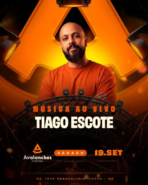 Tiago Escote ao vivo na Avalanches neste sábado